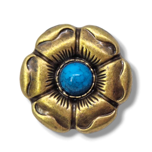 Concho Blume blau gold (19) 25mm