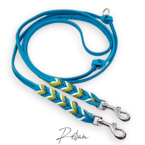 Fettlederleine geflochten mit Paracord Wunschleine