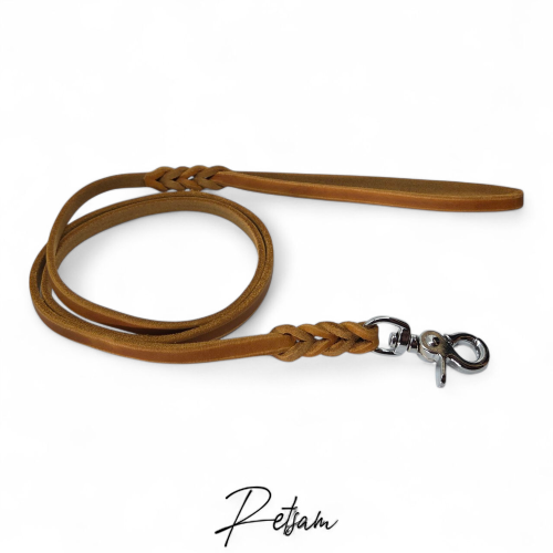 Fettlederleine, 1,5m Länge, Silber SCHERENHAKEN MIT Handschlaufe