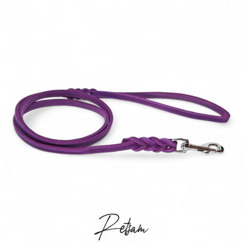 Preview: Fettlederleine, 1,5m Länge, Silber Karabiner MIT Handschlaufe