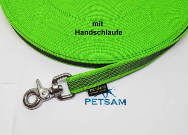 Gummierte Sportleine 3m GENÄHT Edelstahl Scherenhaken MIT Handschlaufe