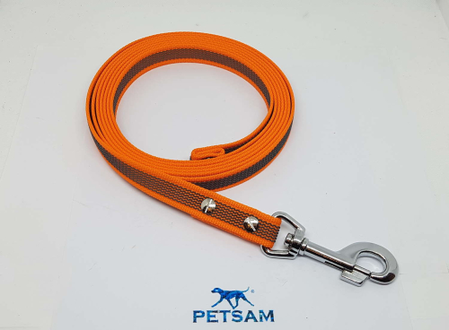 Preview: Gummierte Sportleine 3,00m Länge geschraubt Silber Karabiner ohne Handschlaufe