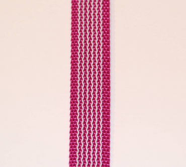 gummierte Meterware 20mm pink mit weißen Gummifäden