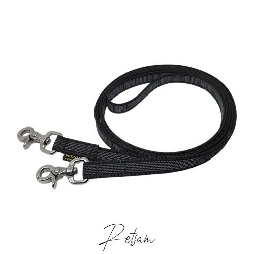 Gummierte Zügel mit Scherenhaken EDELSTAHL genäht