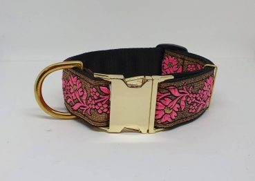 Halsband India "Goldpink" 40mm Steckschnalle Gold Schmuckhalsband