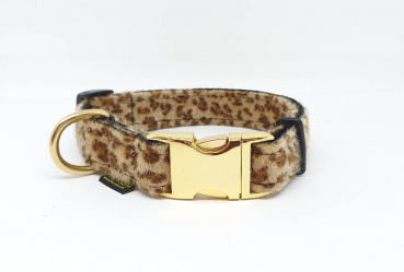 Halsband Leopard goldbraun 25mm Gold Schmuckhalsband