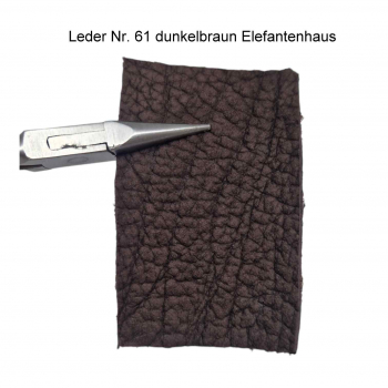 25x80cm Lederstreifen Elefantenhaut dunkelbraun (28) Zuschnitt