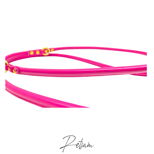 Preview: 3fach verstellbarte Leine, rundgenäht aus einem Stück, crazy pink 2m
