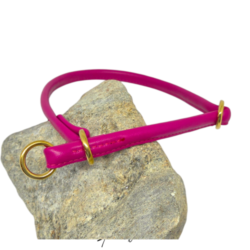 Rundgenähtes Halsband mit verstellbarem Zugstop - Crazy Pink