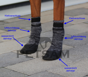 Hundesocken WASSERFEST grau melliert