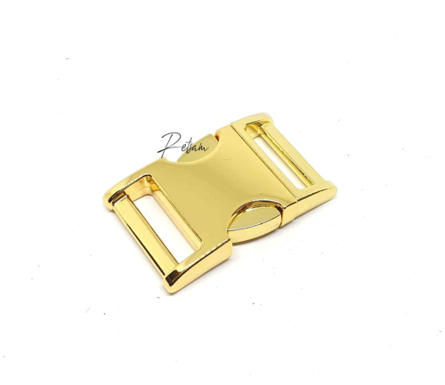 Steckverschluss Metall gebogen GOLD Hochglanz