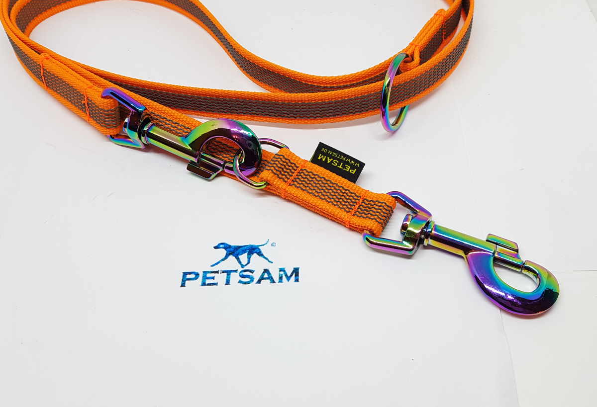 PETSAM  - Gummierte Hundeleine 3-fach verstellbar  2m | 2,5m | 3m | PETSAM