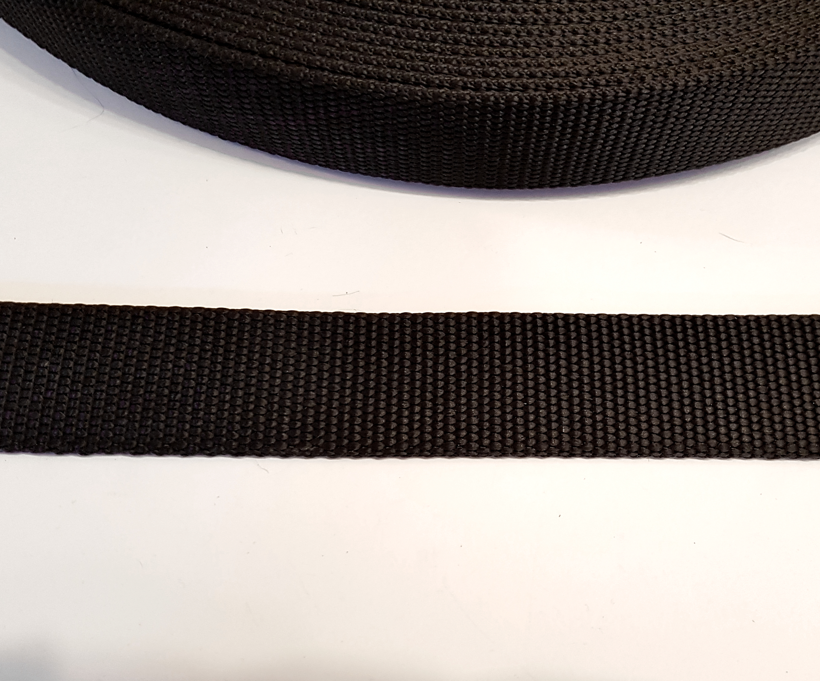 5 m Meterware Gurtband Taschengurt Breite 25 mm schwarz  1,4mm dick 