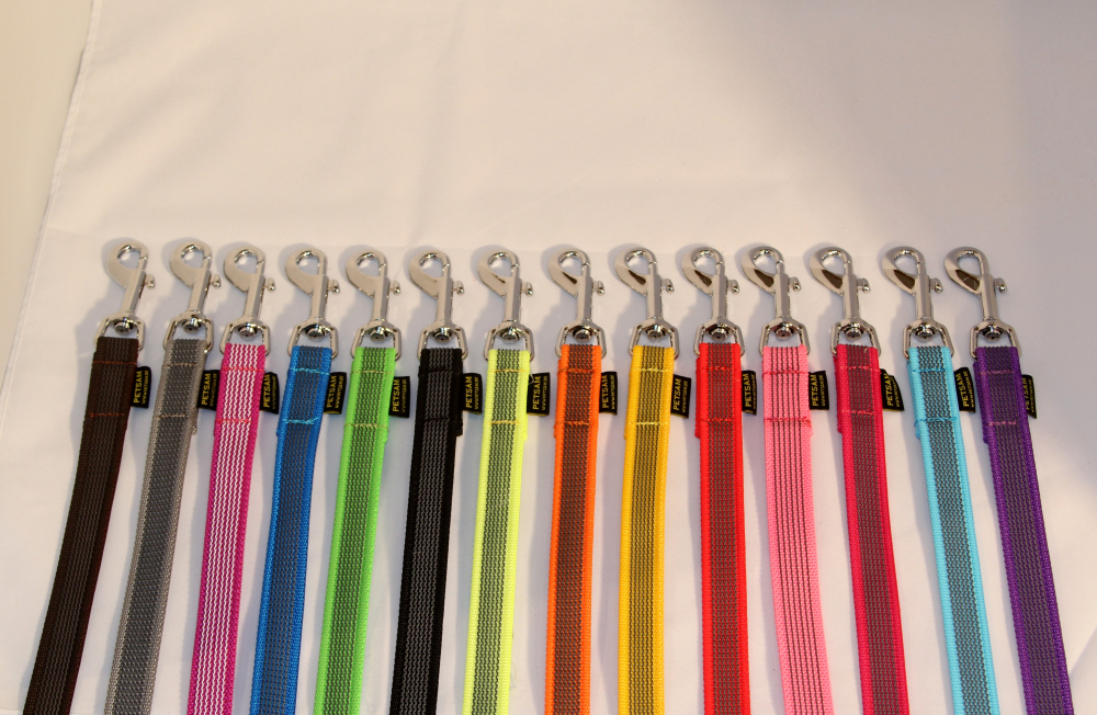 Gummierte Sportleine 10,00m geschraubt Rosegold Karabiner ohne Handschlaufe Schleppleine