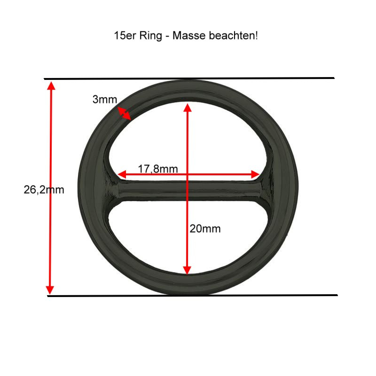 Stegring 15mm Schwarz Variante 2