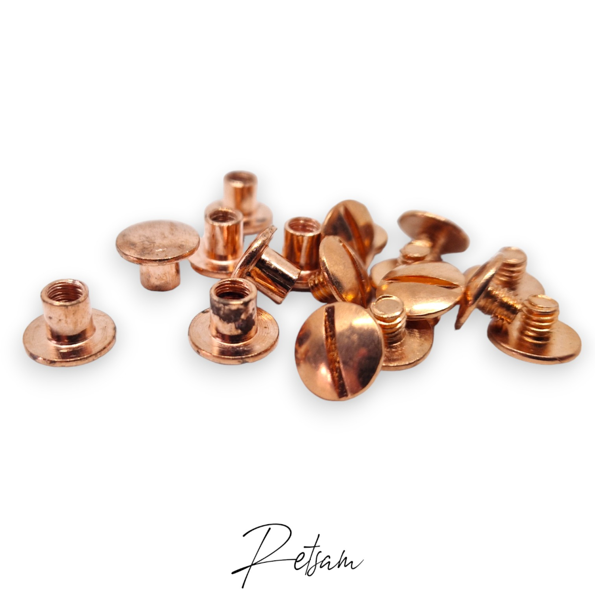 Buchschrauben Rosegold 5mm Schaft 10er Set