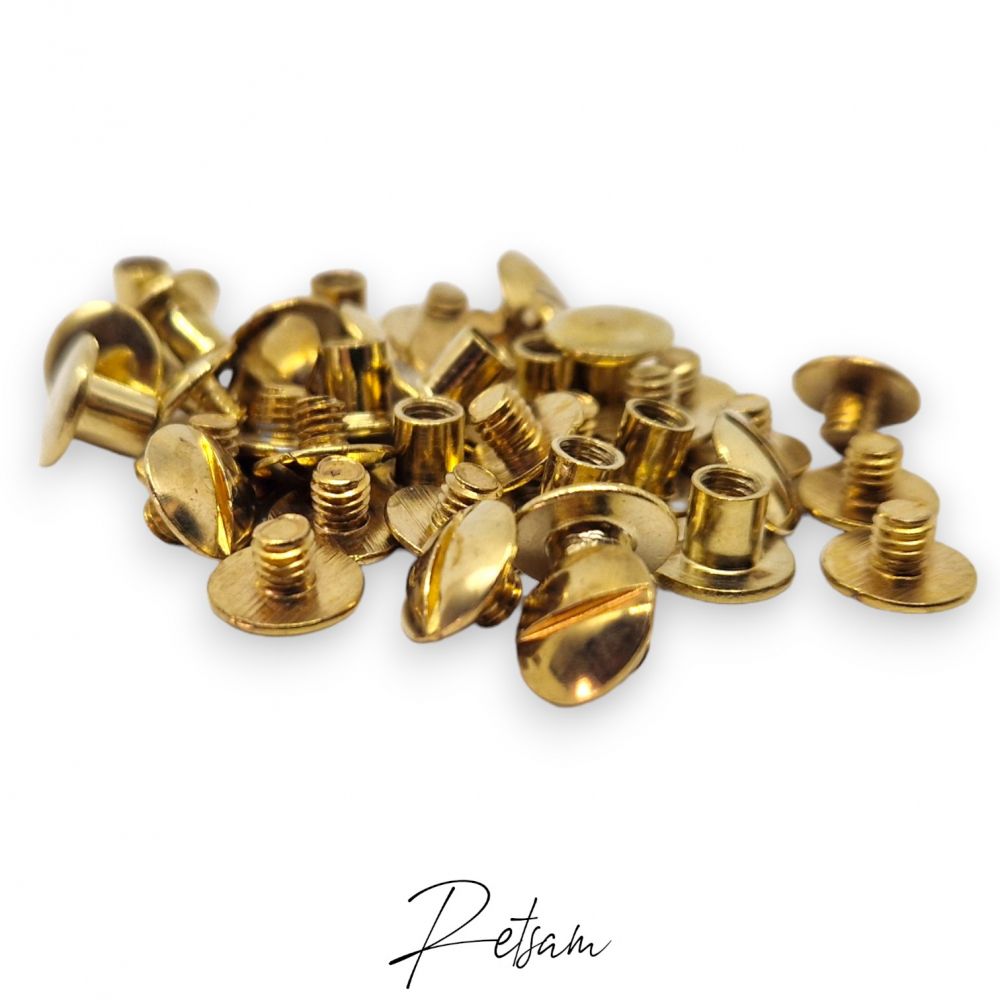 Buchschrauben Gold 5mm Schaft 100er Set