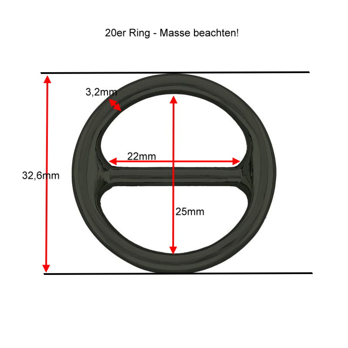 Stegring 20mm Schwarz Variante 2