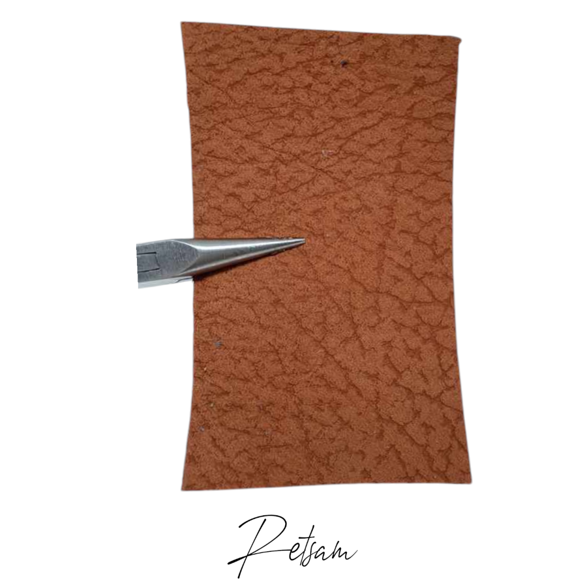 25x80cm Lederstreifen dunkel Cognac Prägung (28) Zuschnitt Lederstück Futterleder