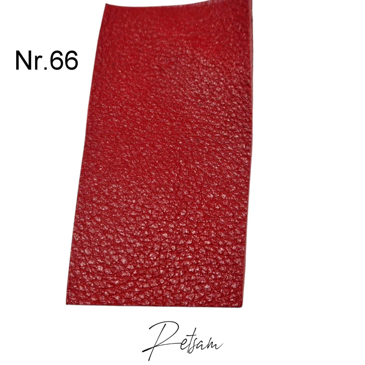 25x80cm Lederstreifen rot genarbt glänzend  (66) Zuschnitt Lederstück Leder