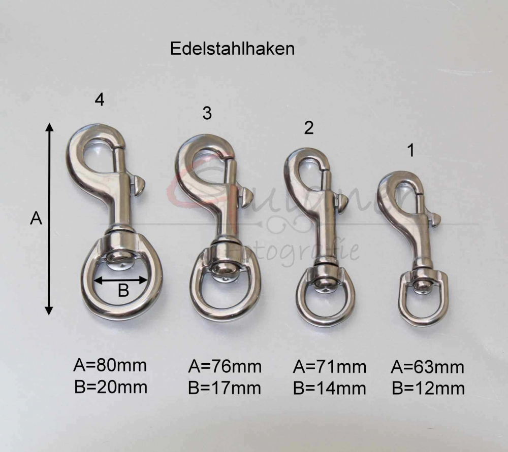 Edelstahl Karabiner Premium Gr. 4 (80/21)