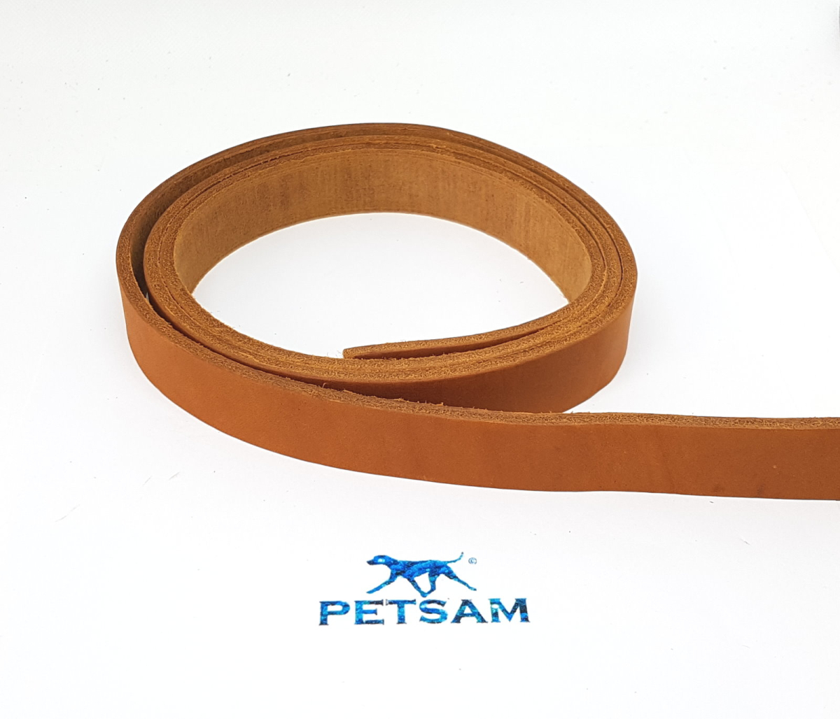 Fettleder "Cognac-Dunkel" 24mm Einzelriemen Halsbandriemen