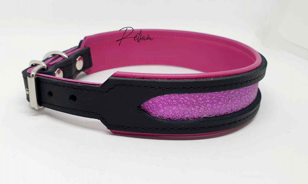 Fettleder Halsband *ILay PINK* 30mm