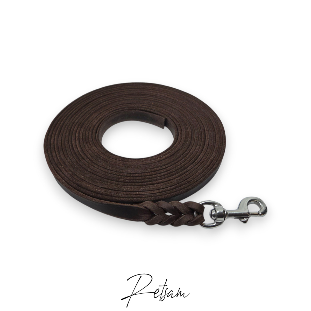 Fettlederleine, 10m Länge, Edelstahl Karabiner ohne Handschlaufe