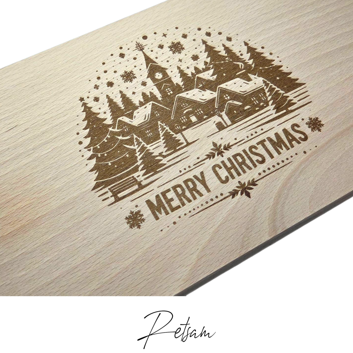 Frühstücksbrettchen Buche - 26 x 15 x 1,2 cm Weihnachten 1