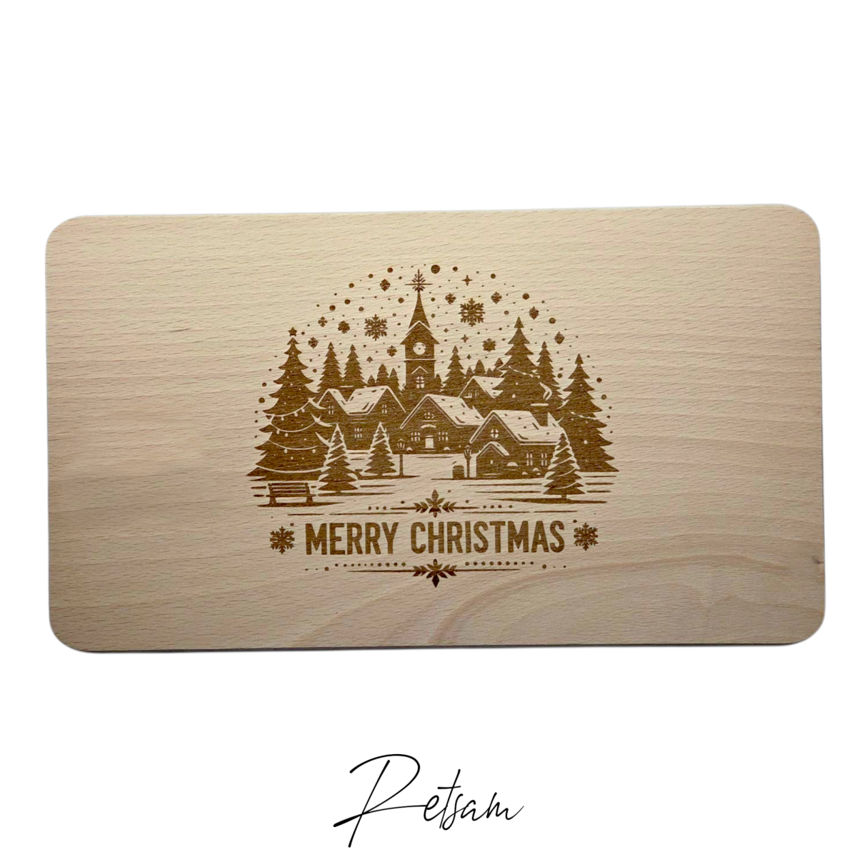Frühstücksbrettchen Buche - 26 x 15 x 1,2 cm Weihnachten 1