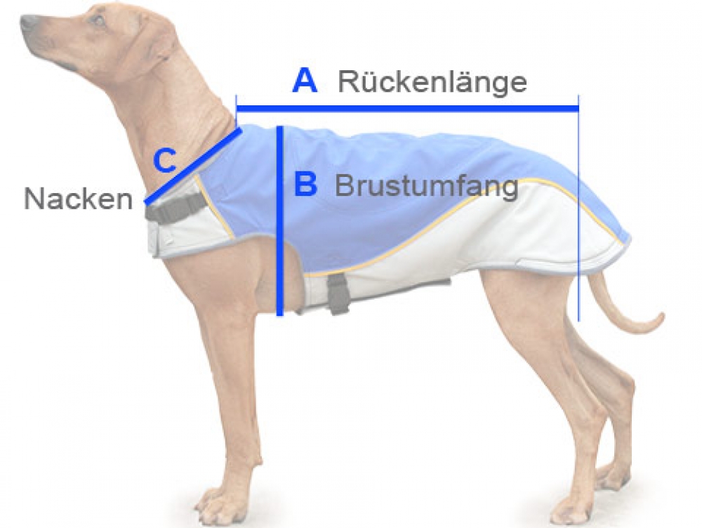 Hundemantel LUX Hellblau / Grau Gr. S