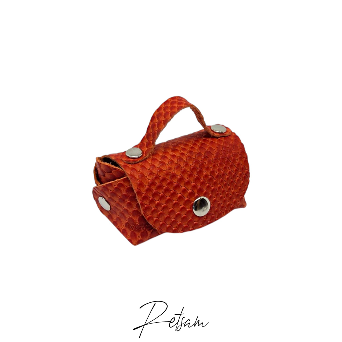 Kacktüten-Tasche Orangeprägung Leder (70)