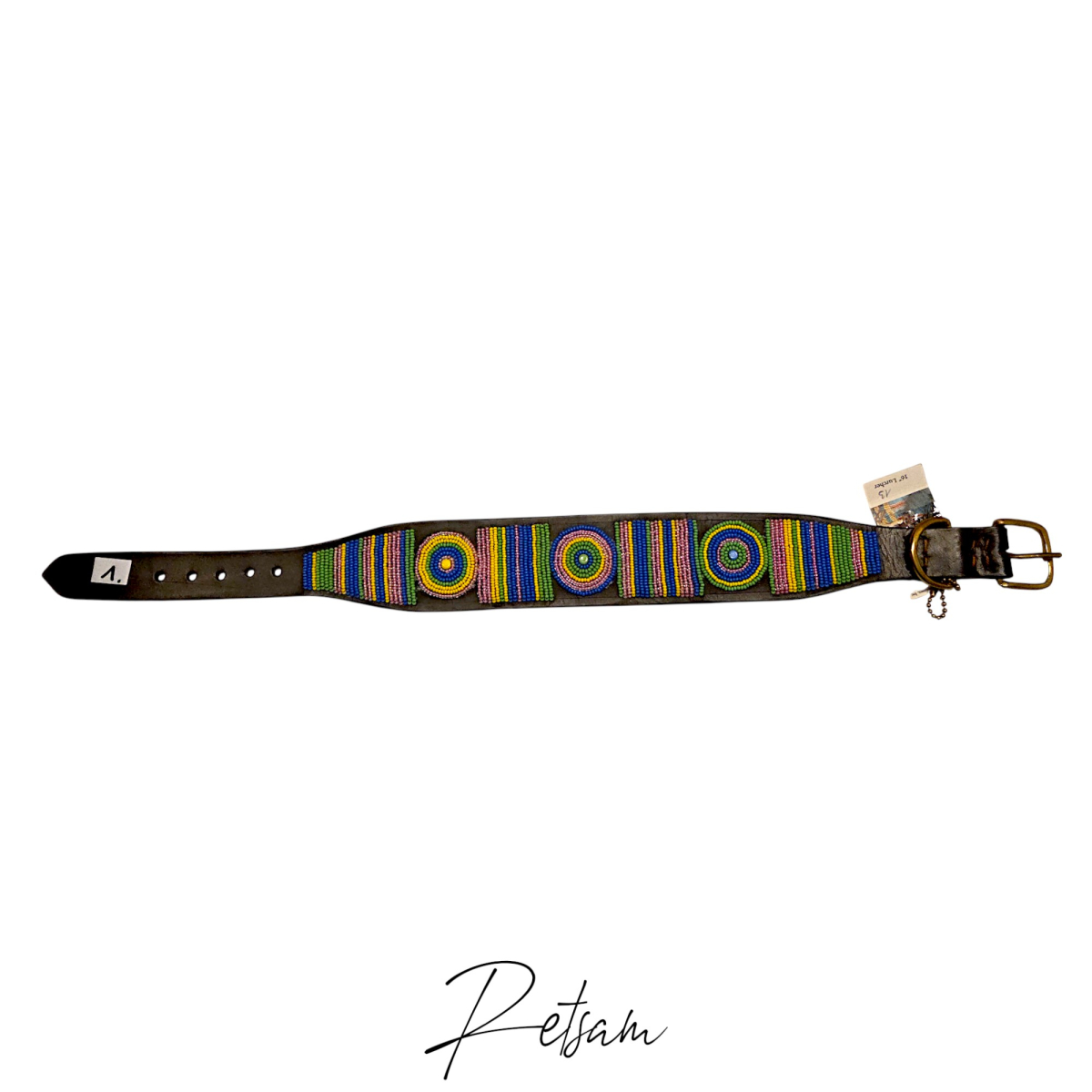 Massai Halsband Kenyan Collection (1) Leder-Perlenhalsband, Handarbeit NEU - Einzelstück