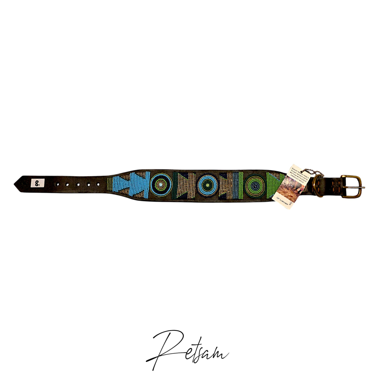 Massai Halsband Kenyan Collection (8) Leder-Perlenhalsband, Handarbeit NEU - Einzelstück