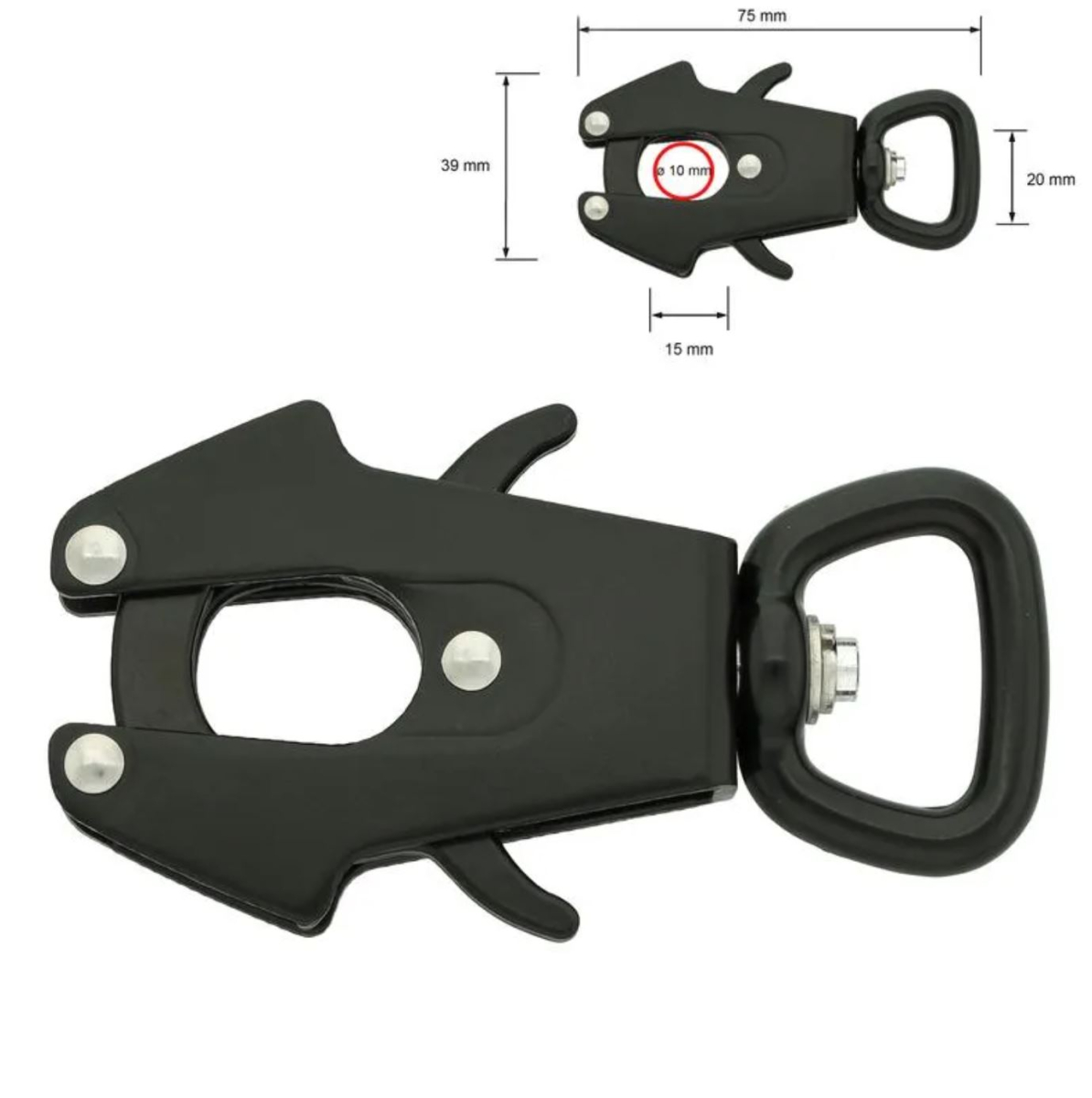 Fettlederleine, 7m Länge, FROG Sicherheitshaken ohne Handschlaufe