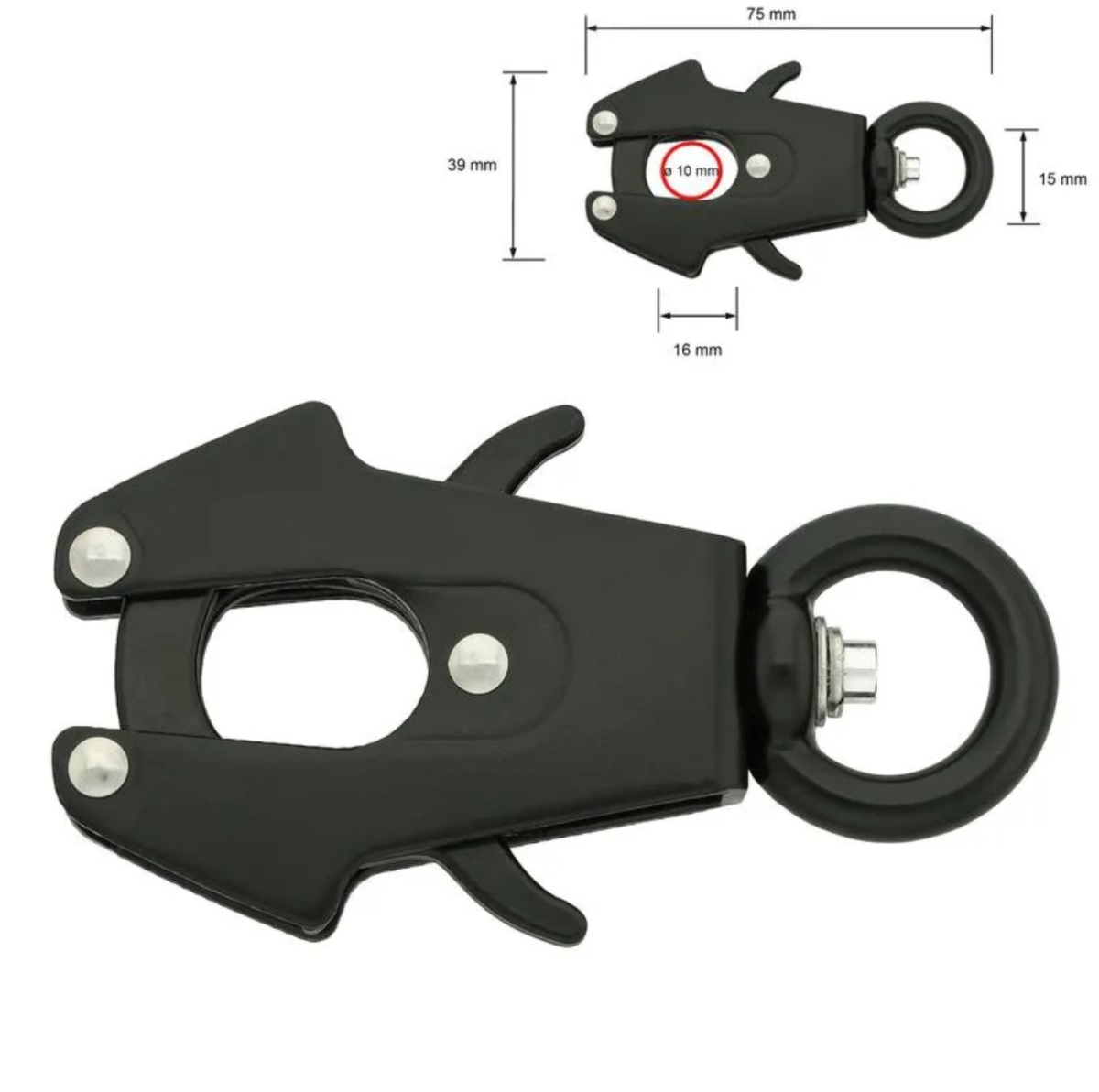 Frog Aluminium Sicherheitshaken runde Öse bis 15mm