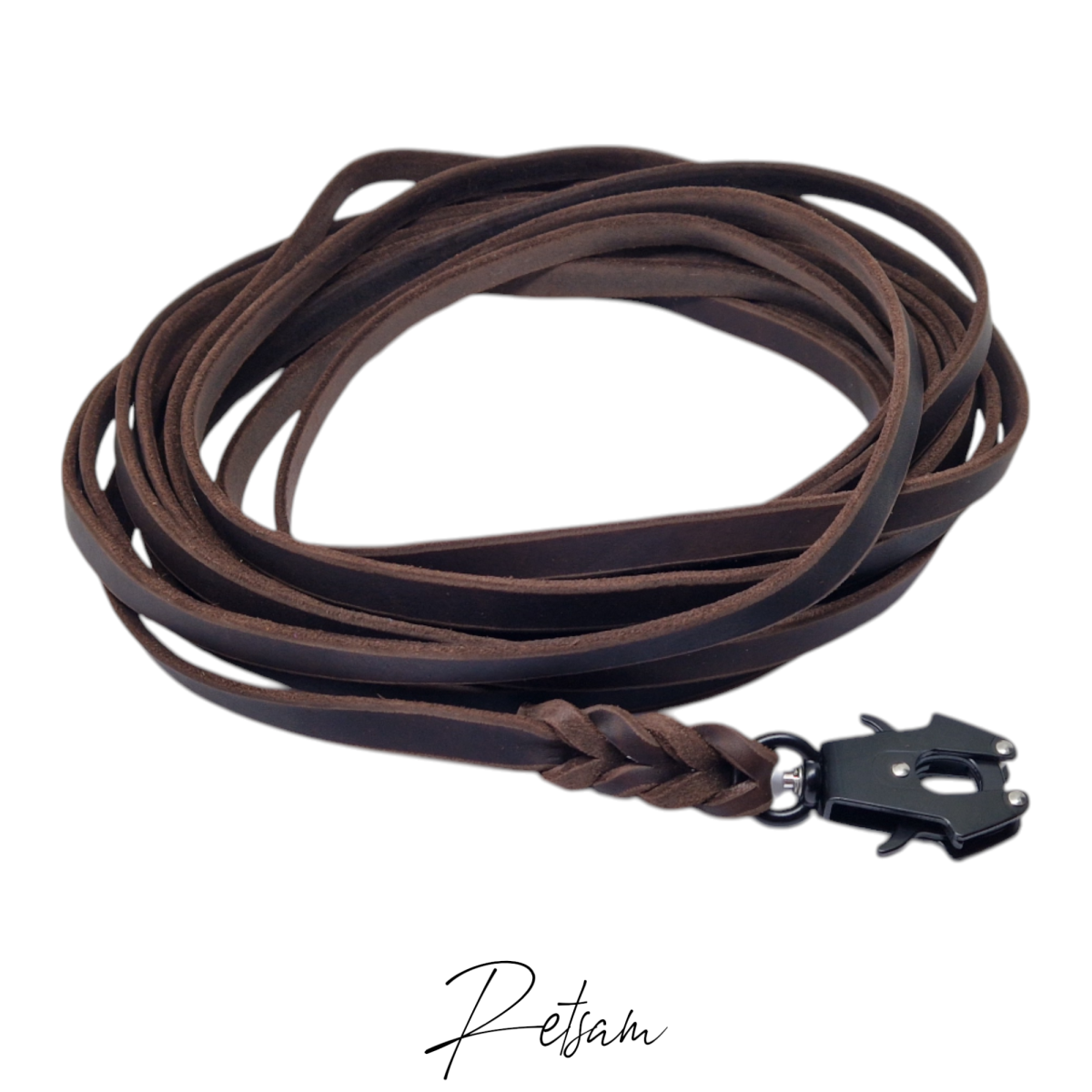 Fettlederleine, 10m Länge, FROG Sicherheitshaken ohne Handschlaufe