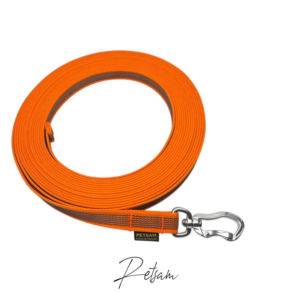 gummierte Trailingleine 7,5m Länge Mantrailing & Sicherheitshaken Aluminium ohne Handschlaufe
