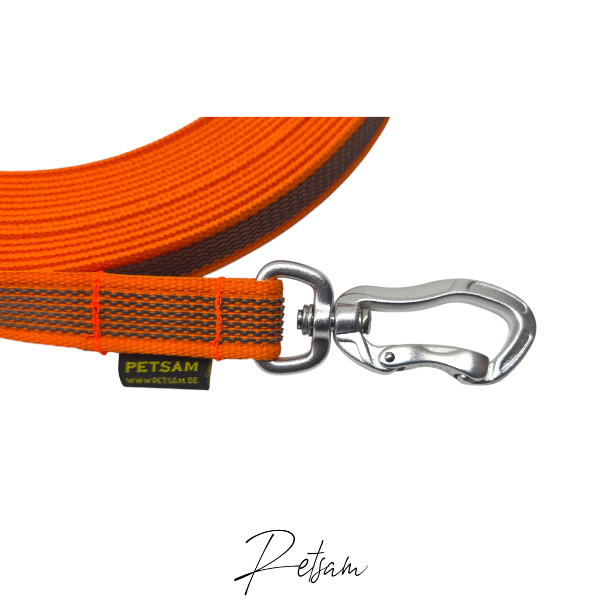 gummierte Trailingleine 7,5m Länge Mantrailing & Sicherheitshaken Aluminium ohne Handschlaufe