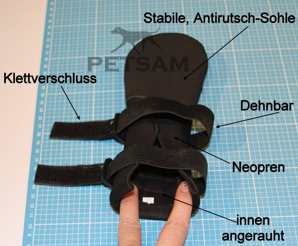 Neopren-Pfotenschutz Gr. M mit Klettverschluss (2 Stück)