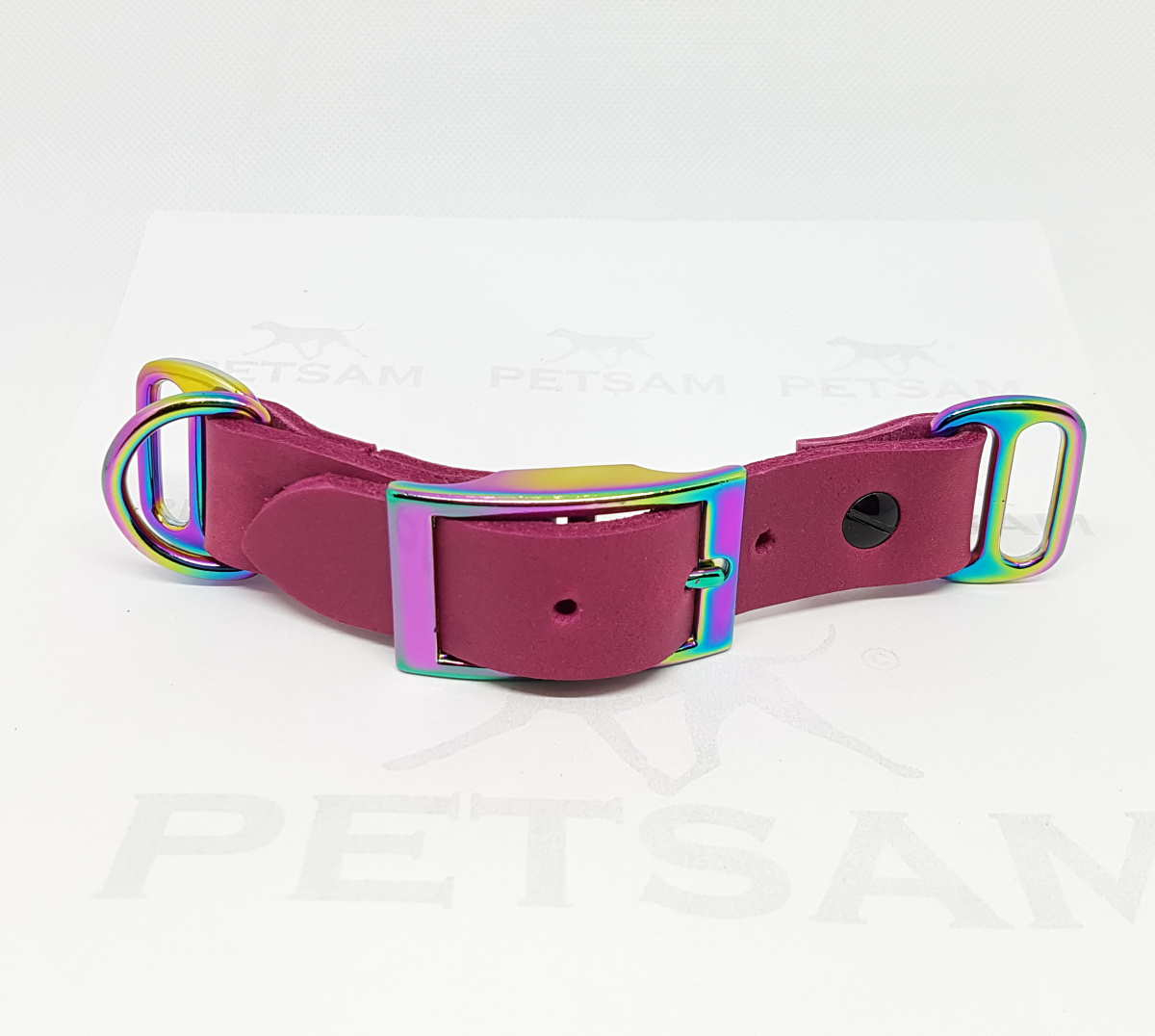 Paracord-Adapter Fettleder Doppelschnalle Regenbogen Vierkantringe