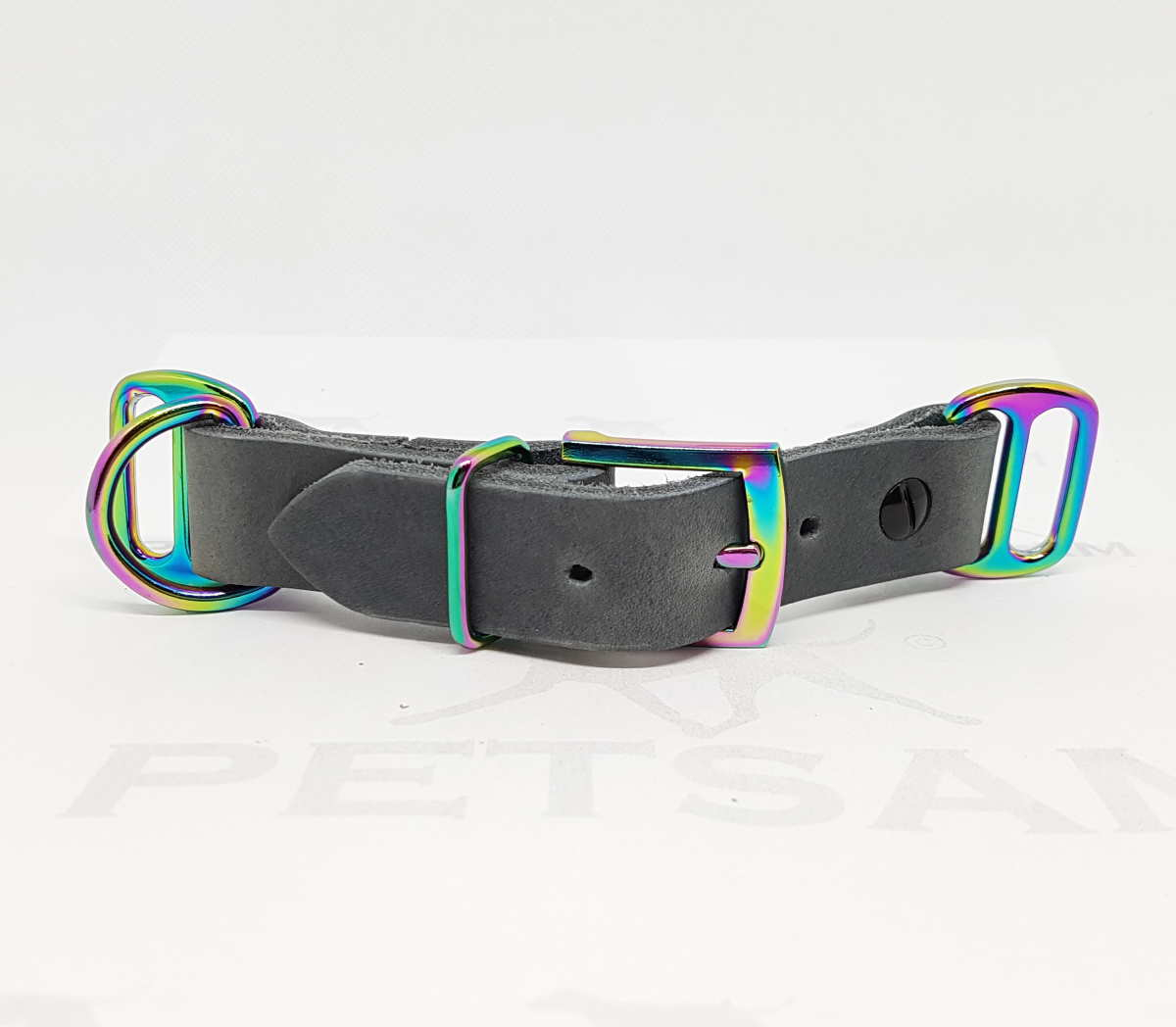 Paracord-Adapter Fettleder Geschirrschnalle Regenbogen Vierkantringe
