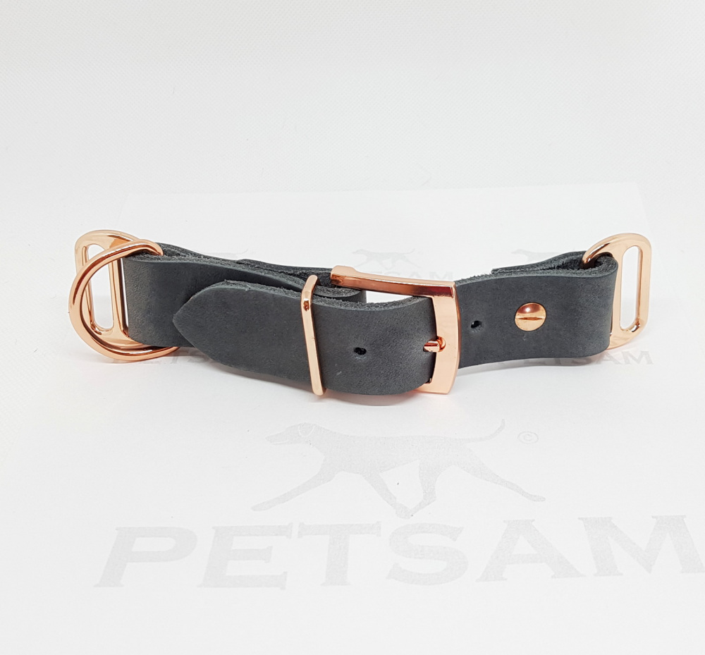 Paracord-Adapter Fettleder Geschirrschnalle Rosegold Vierkantringe