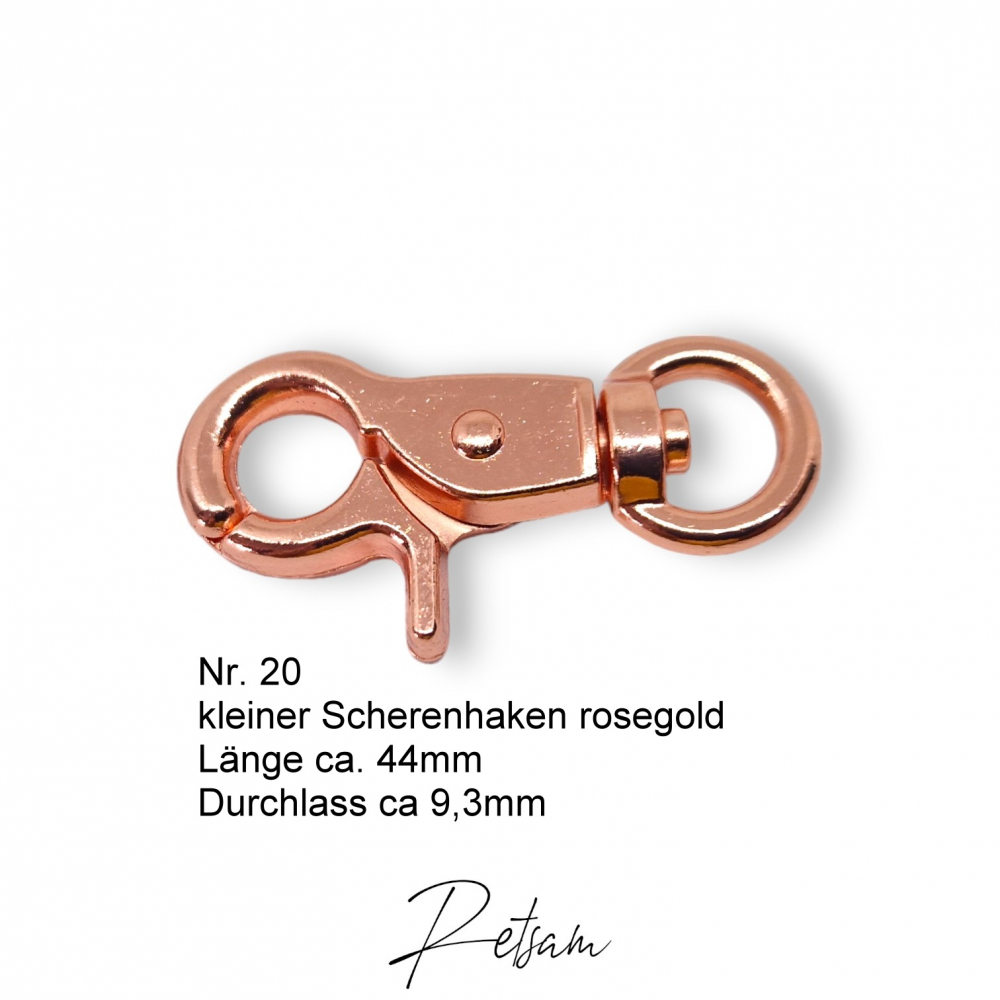 Scherenkarabiner Rosegold KLEIN Snap Scherenhaken