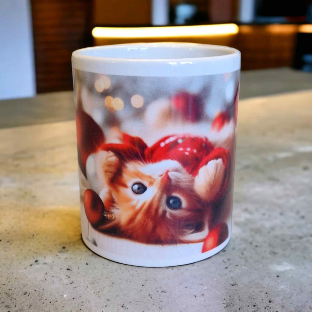 Kaffeetasse Motiv 17 rotes Kätzchen