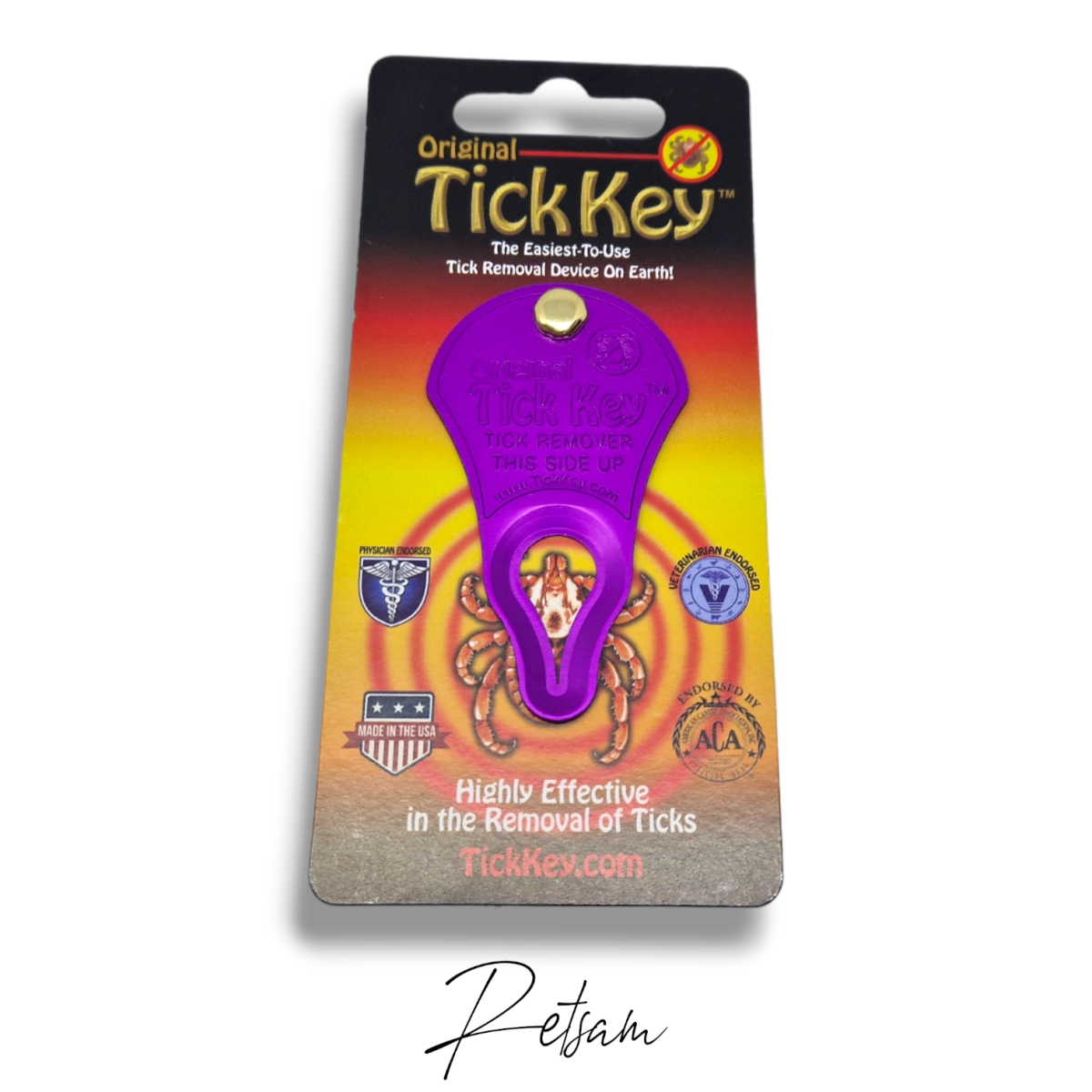 "Tick Key" Zeckenzange Zeckenentferner lila