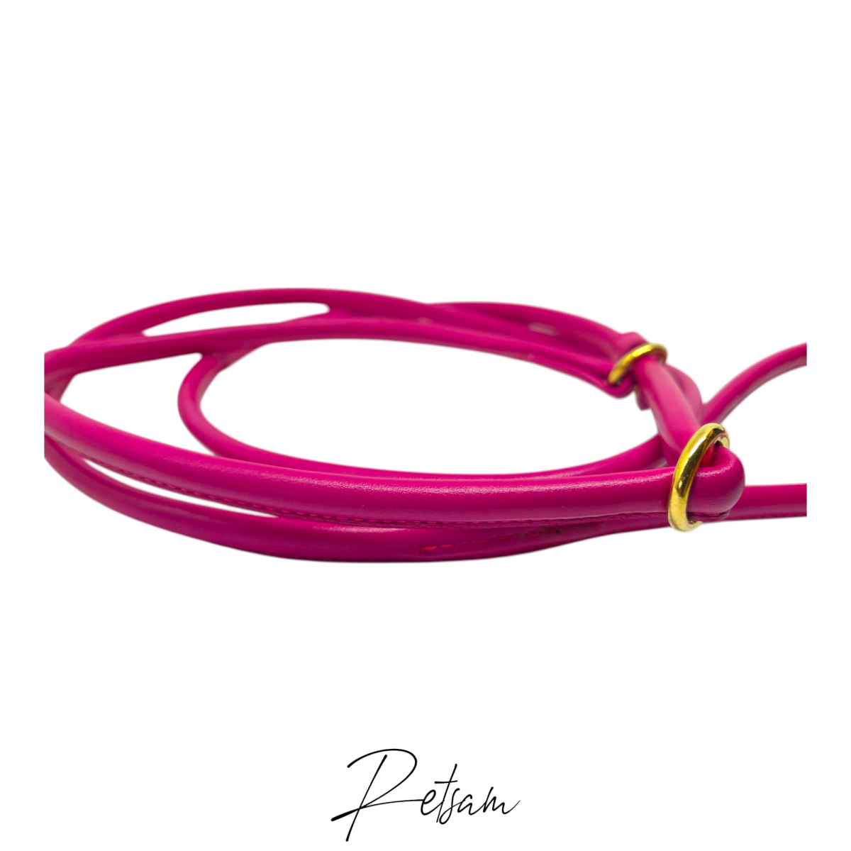 Moxonleine Agilityleine Leder, rundgenäht aus einem Stück, Retrieverleine crazy pink