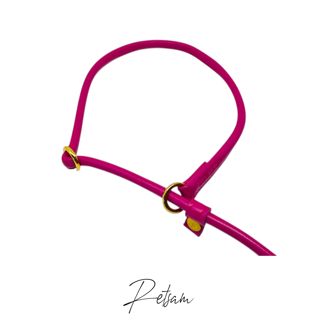 Moxonleine Agilityleine Leder, rundgenäht aus einem Stück, Retrieverleine crazy pink
