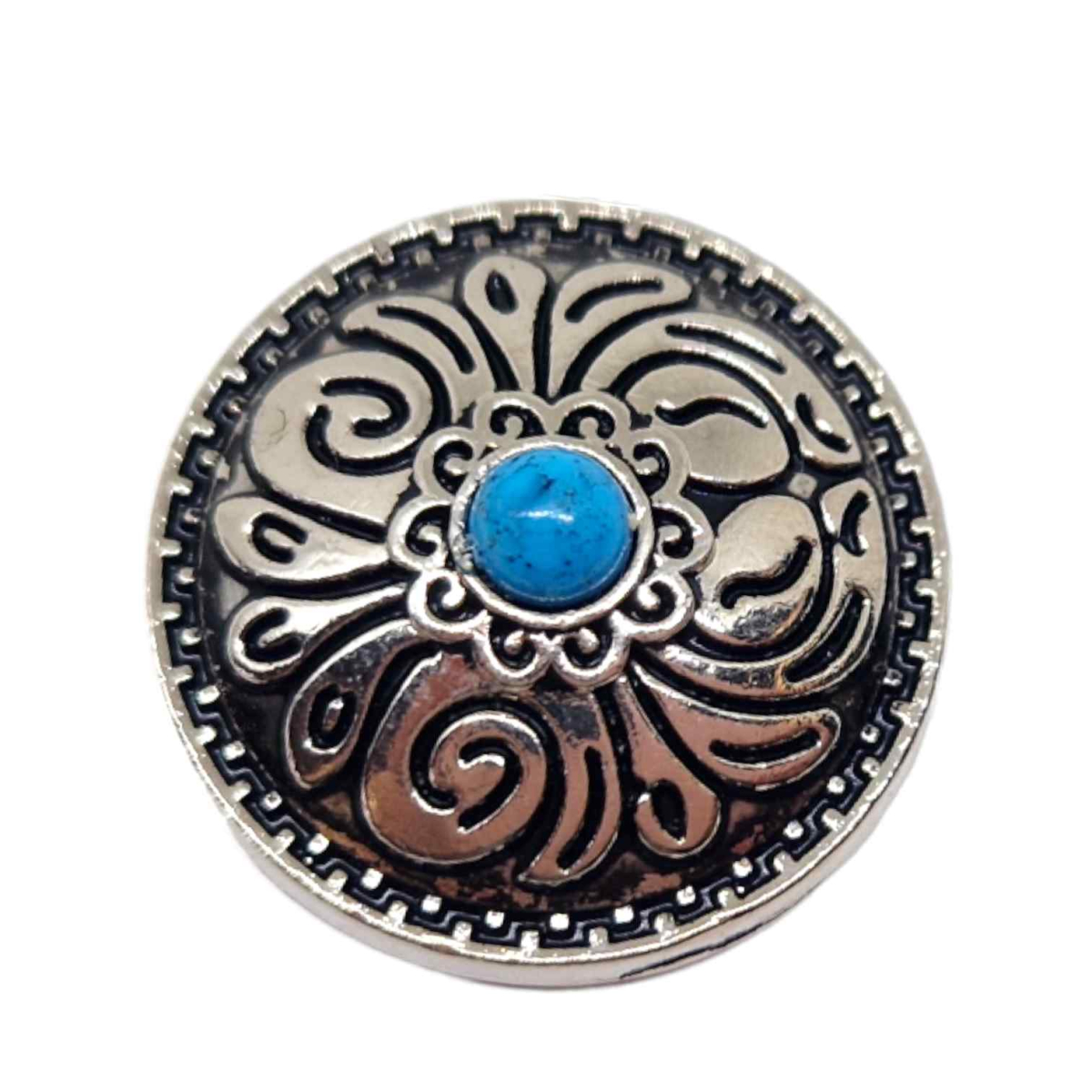 Concho Feder Silber Blau 25mm (16)