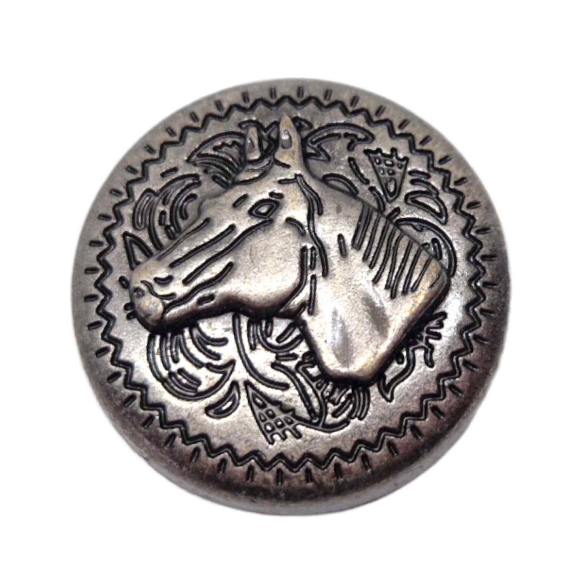 Concho Pferdekopf Altsilber 25mm (7)